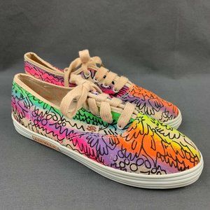 Vintage 80's Airwalk Multicolored Doodle Print Low